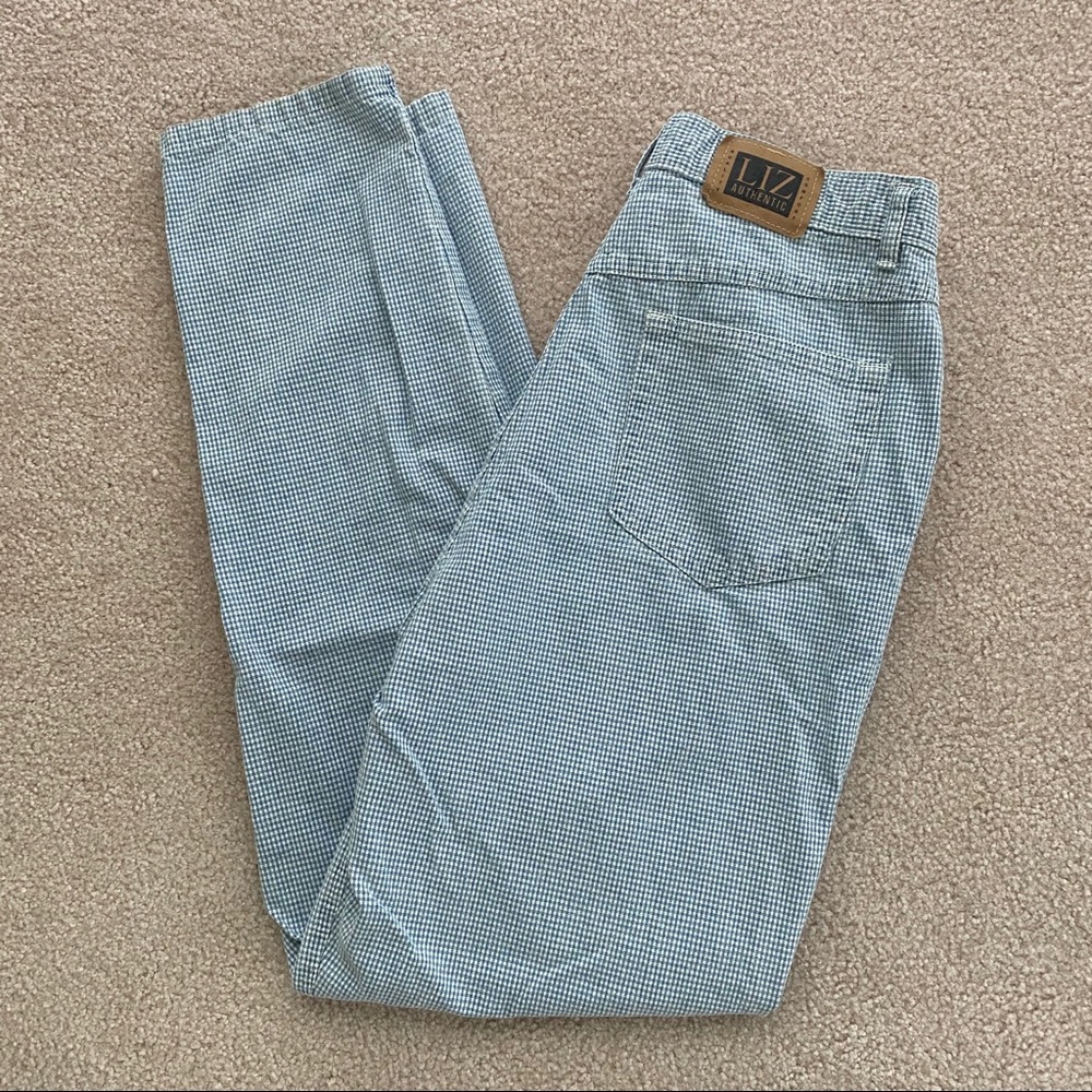 vintage blue gingham pants 🍀